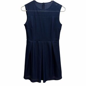 Salad Navy Mesh Fit & Flare Dress